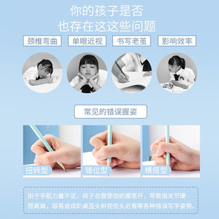 猫太子洞洞笔铅笔小学生专用2比hb三角杆矫正握姿一年级初学者的幼儿园学习用品写字文具儿童2b考试 HB（16支）波洛蓝 HB（48支）樱柠粉+电动削笔器+橡皮擦12个