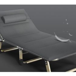 soule索乐折叠单人床躺椅普通三脚床圆管灰色