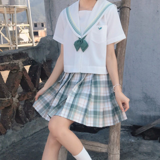 心脏地震 千茶秋 JK制服 女士格裙 绿色 39cm S