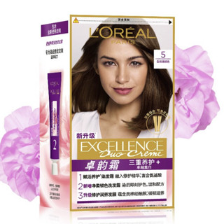 L'OREAL PARIS 巴黎欧莱雅 卓韵霜赋活养护染发霜 #5自然浅棕色 1盒