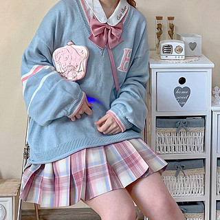 心脏地震 桃月姬 JK制服 女士格裙 粉色 42cm S