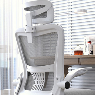 AEVLIS 爱维丽斯 V8 人体工学电脑椅 灰色+白色 非乳胶坐垫款 滑轮版