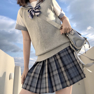 心脏地震 笠津私立 JK制服 女士格裙 蓝色 39cm S