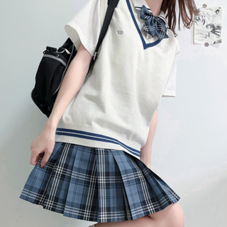 心脏地震 笠津私立 JK制服 女士格裙 蓝色 39cm S