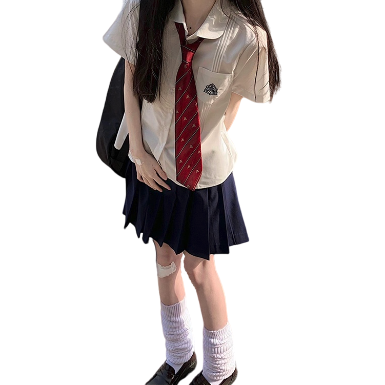 东京岁时记JK 江源女高 JK制服 西式制服 女士短袖衬衫 圆领款 白色 S