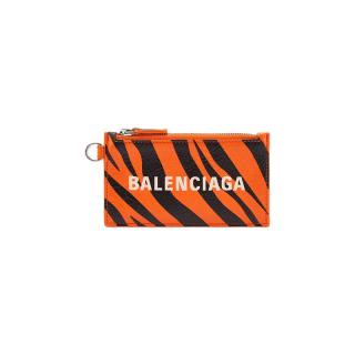 BALENCIAGA 巴黎世家 LNY CASH系列 男女款虎纹钥匙环卡夹 5945481VGQ37560 橙色