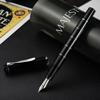 Pelikan 百利金 钢笔 M215 黑色银环 F尖 黑色经典礼盒