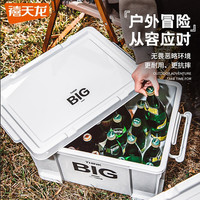 禧天龙工业风收纳箱加厚直角抗压置物箱床头柜塑料箱野餐露营户外车载后备储物箱 30升复古绿 30升水泥灰