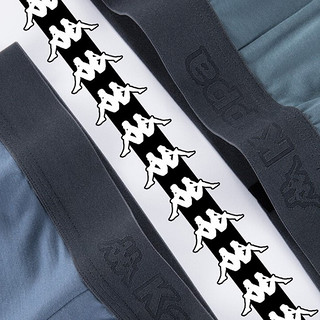Kappa 卡帕 男士平角内裤套装 KP9K11 3条装(黑色+灰绿+烟雾蓝) XL
