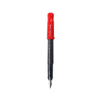 PILOT 百乐 钢笔 kakuno系列 FKA-1SR 红色黑杆 M尖 黑色墨囊6支盒装