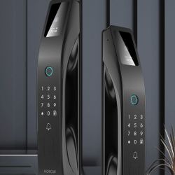 horow 希箭 r10磨砂黑全自动4.0猫眼指纹锁