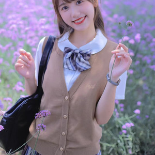 喵鹿森屿 纪州茶 JK制服 女士马甲 茶色 M