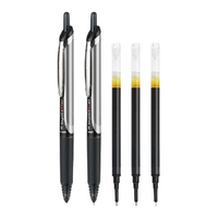 PILOT 百乐 BXRT-V5 按动中性笔 黑色 0.5mm 2支装+中性笔替芯 黑色 0.5mm 3支装