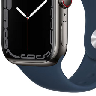 Apple 苹果 Watch Series 7 智能手表 41mm GPS+蜂窝版 石墨色不锈钢表壳 深邃蓝色运动型表带（GPS、血氧、心率)