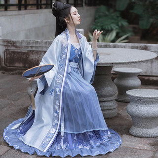 钟灵记 改良 汉服 阿青 女士吊带 ZLJ861 群青色 S