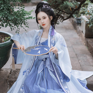 钟灵记 改良 汉服 阿青 女士吊带 ZLJ861 群青色 S
