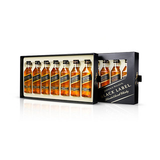 JOHNNIE WALKER 尊尼获加 12年 黑牌 调和 苏格兰威士忌 40%vol 50ml*7瓶 迷你瓶