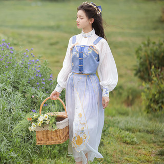 钟灵记 改良 汉服 星辰 女士主腰 ZLJ812 群青蓝 M