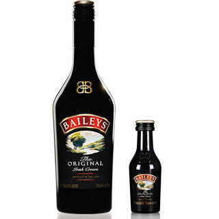  百利甜酒 BAILEYS甜酒 力娇酒组合装 原味 17%vol 750ml+50ml