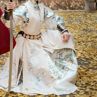 如夢霓裳 明制汉服 水龙吟 男女款方领罩甲 杏色 155