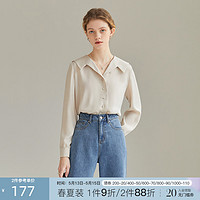 范思蓝恩22FS1093法式衬衫女设计感小众海军V领衬衣2022春装新款