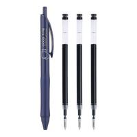 KOKUYO 国誉 Noritake联名款 按动中性笔 蓝杆黑芯 0.5mm 单支装+中性笔替芯 黑色 0.5mm 3支装