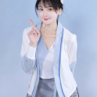 如夢霓裳 汉元素 疏星 女士短外套 蓝白色 160