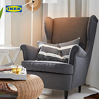 IKEA 宜家 家STRANDMON斯佳蒙靠背布艺沙发椅单人休闲椅子客厅扶手椅 黄色