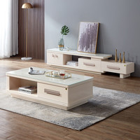 QuanU 全友 36111A 茶几电视柜组合 白木纹