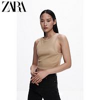 ZARA 新款 女装 罗纹吊带 T 恤 3253302 710 M (170/88A) 米色