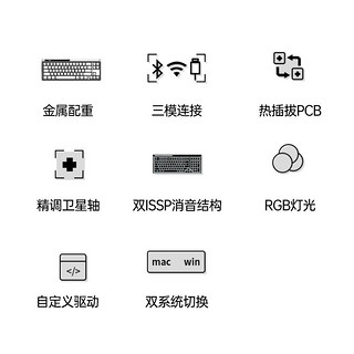 FL·ESPORTS 腹灵 CMK68三模热插拔键盘 68键 2.4G 无线 全键可换轴-机械之心 MX-冰薄荷轴