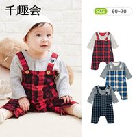 日本千趣会 SENSHUKAI童装婴儿衣服连体衣春夏季儿童外出假两件背带裤风蛙式