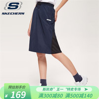 Skechers斯凯奇春夏女子运动梭织运动半身裙SMAWF18D504 深蓝色 XS 深蓝色 S