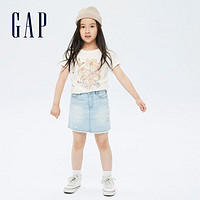 Gap 盖璞 女童可爱纯棉透气短袖T恤740158夏季新款童装洋气宽松运动上衣
