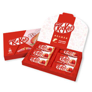 KitKat雀巢奇巧威化饼干白巧丹东草莓巧克力粉巧休闲零食135g/盒