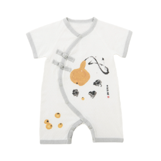 babylove 娃爱的蓓蓓 萌动水墨系列 CGF20226105 婴儿短袖哈衣 福禄吉祥 80cm