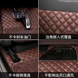 Farrian/法利安 免拆真皮360软包22款奔驰E300L GLC260L GLC300LS级GLE全包围脚垫 牛皮系列-【经典黑皮+经典黑毯】-弯头纱款