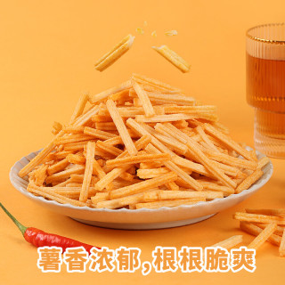 Be&Cheery 百草味 薯条棒100gx2袋小龙虾味辣条味办公室休闲零食夜宵充饥 薯条棒 100gx2袋(吮指辣条味)