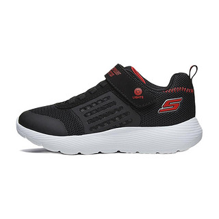 SKECHERS 斯凯奇 Dyna-Lights 男童休闲运动鞋 90740L/BKRD 黑色/红色 33.5码