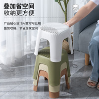 haoer/好尔 小凳子家用加厚极简儿童矮凳宝宝塑料凳可叠放客厅大人登板凳结实 绿色小号