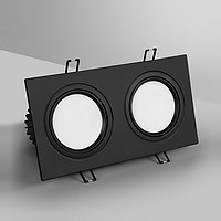 CHIGO 志高 黑色筒灯led嵌入式长方形超薄开孔20*10cm双孔方形双头射灯