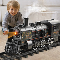 KELEIGE 克雷格 儿童火车玩具复古蒸汽火车轨道套装系列 黑色合金豪华款