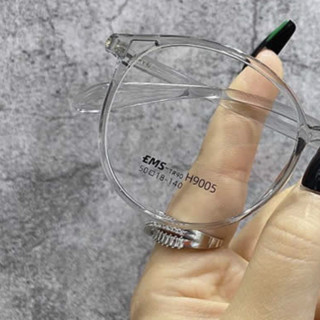 Nero 尼罗 ZH9005 透明灰TR90眼镜框+1.56折射率 非球面镜片 茶变
