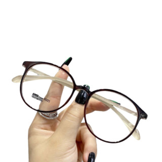 Nero 尼罗 ZH9005 咖色TR90眼镜框+平光非球面镜片 茶变
