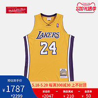 NBA-MN 复古球衣-湖人队-科比-Authentic-2008-09赛季-黄色主场