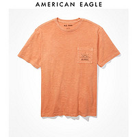 AMERICAN EAGLE AEOAEO 2022夏季新款男士纯色LOGO印花T恤 短袖0181_2284
