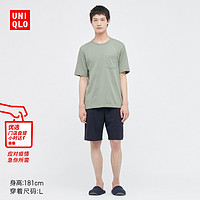 UNIQLO 优衣库  AIRism棉混纺休闲套装短袖家居睡衣 446928