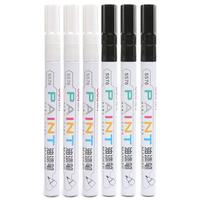 deli 得力 S576 单头油性油漆笔 黑3白3 1.0mm 6支装