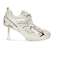 巴黎世家 女鞋高跟鞋X-Pander网布尼龙材质磨损效果刺绣80毫米足弓新颖潮流 白色 35