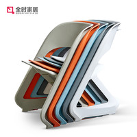 全时 现代简约创意靠背椅子家用北欧时尚塑料餐椅户外凳子懒人休闲 驼色/单把价格(椅子2把起售)